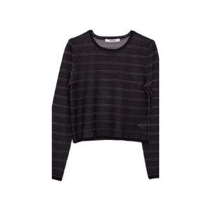 Thakoon NWT Lace‎ Jacquard Mini Crewneck Sweater in Black Size Medium